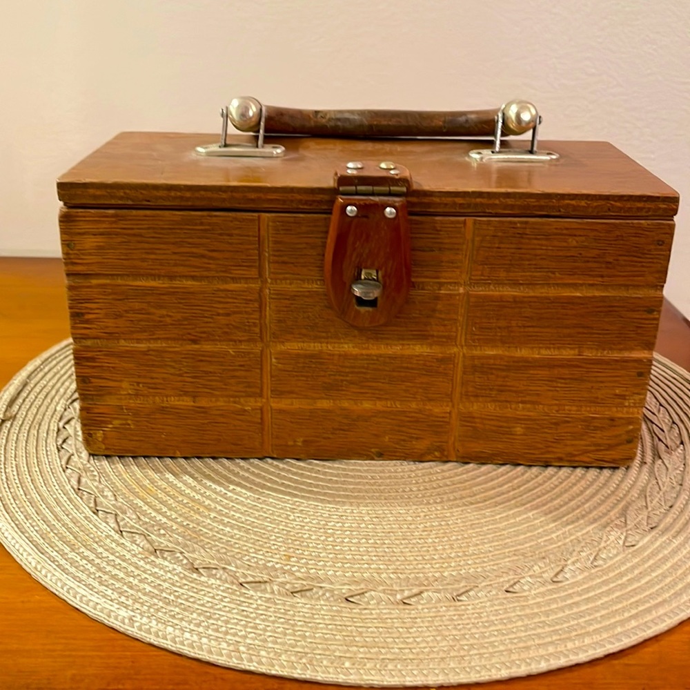 Vintage Wooden Box Handbag